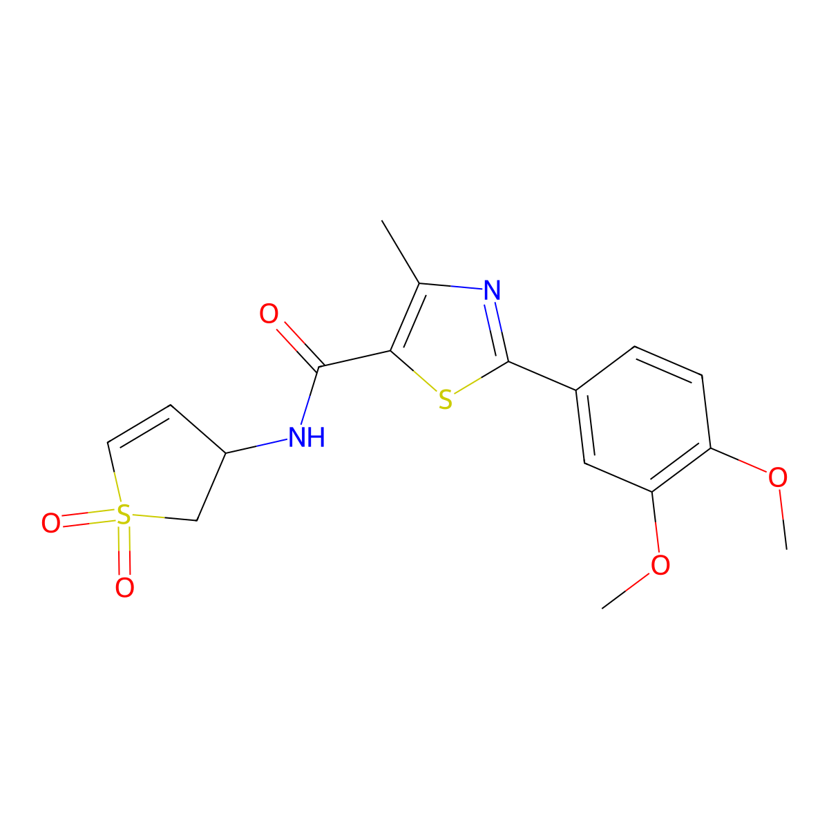 2-(3,4-dimethoxyphenyl)-N-(1,1-dioxido-2,3-dihydrothiophen-3-yl)-4-methyl-1,3-thiazole-5-carboxamide molecular structure, CAS 1010912-32-9