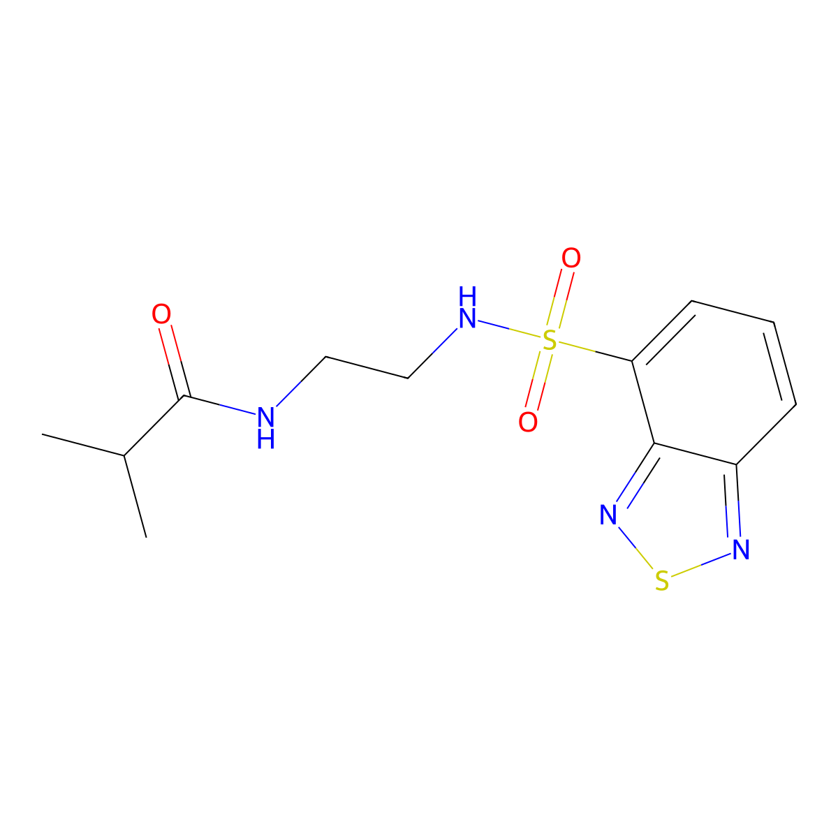 N-{2-[(2,1,3-benzothiadiazol-4-ylsulfonyl)amino]ethyl}-2-methylpropanamide molecular structure, CAS 1010912-43-2