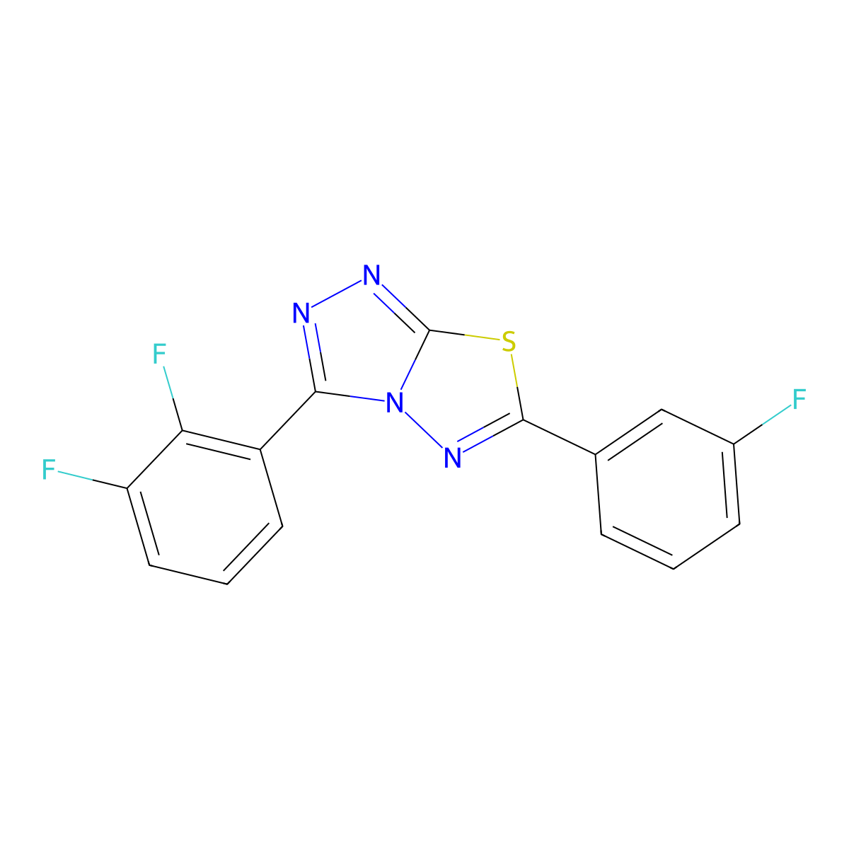 3-(2,3-Difluorophenyl)-6-(3-fluorophenyl)-[1,2,4]triazolo[3,4-b][1,3,4]thiadiazole molecular structure, CAS 1010912-81-8