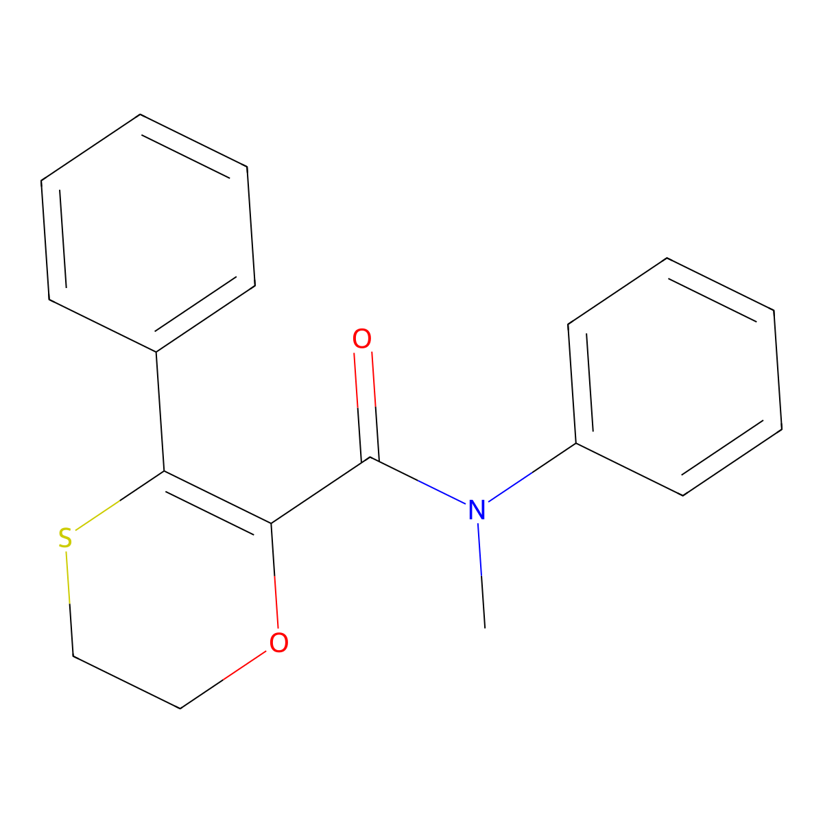 N-methyl-N,3-diphenyl-5,6-dihydro-1,4-oxathiine-2-carboxamide molecular structure, CAS 1010912-87-4