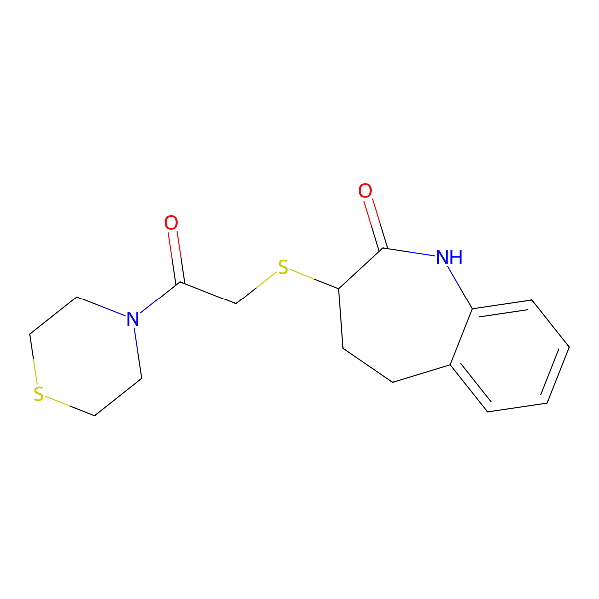2-[(2-hydroxy-4,5-dihydro-3H-1-benzazepin-3-yl)sulfanyl]-1-(thiomorpholin-4-yl)ethanone molecular structure, CAS 1010912-96-5