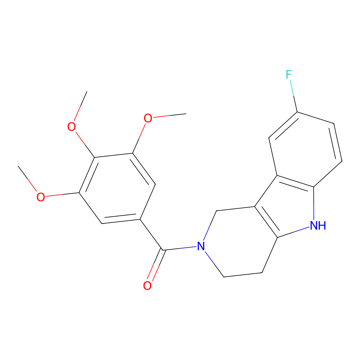 8-fluoro-2-(3,4,5-trimethoxybenzoyl)-2,3,4,5-tetrahydro-1H-pyrido[4,3-b]indole molecular structure, CAS 1010913-06-0
