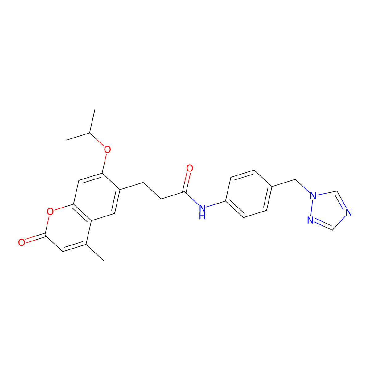 3-[4-methyl-2-oxo-7-(propan-2-yloxy)-2H-chromen-6-yl]-N-[4-(1H-1,2,4-triazol-1-ylmethyl)phenyl]propanamide molecular structure, CAS 1010913-07-1