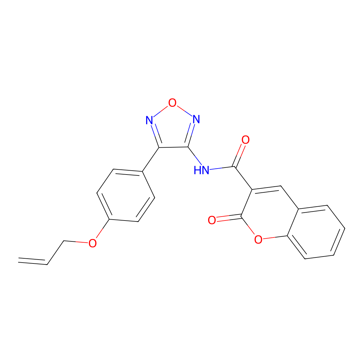 2-oxo-N-{4-[4-(prop-2-en-1-yloxy)phenyl]-1,2,5-oxadiazol-3-yl}-2H-chromene-3-carboxamide molecular structure, CAS 1010913-12-8