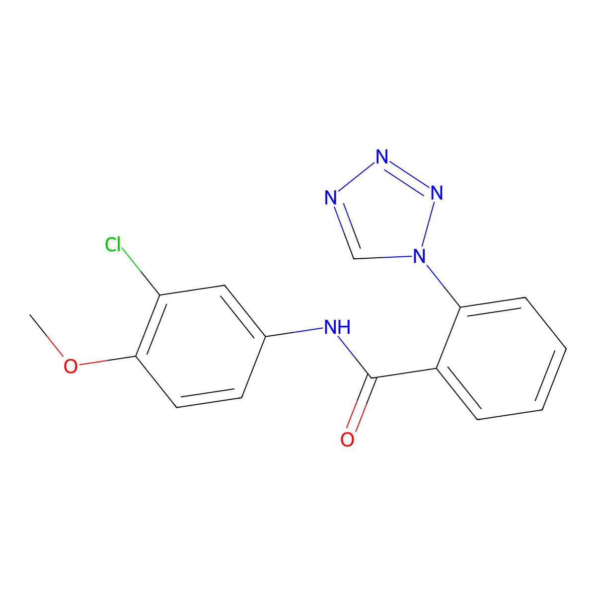 N-(3-chloro-4-methoxyphenyl)-2-(1H-tetrazol-1-yl)benzamide molecular structure, CAS 1010913-34-4