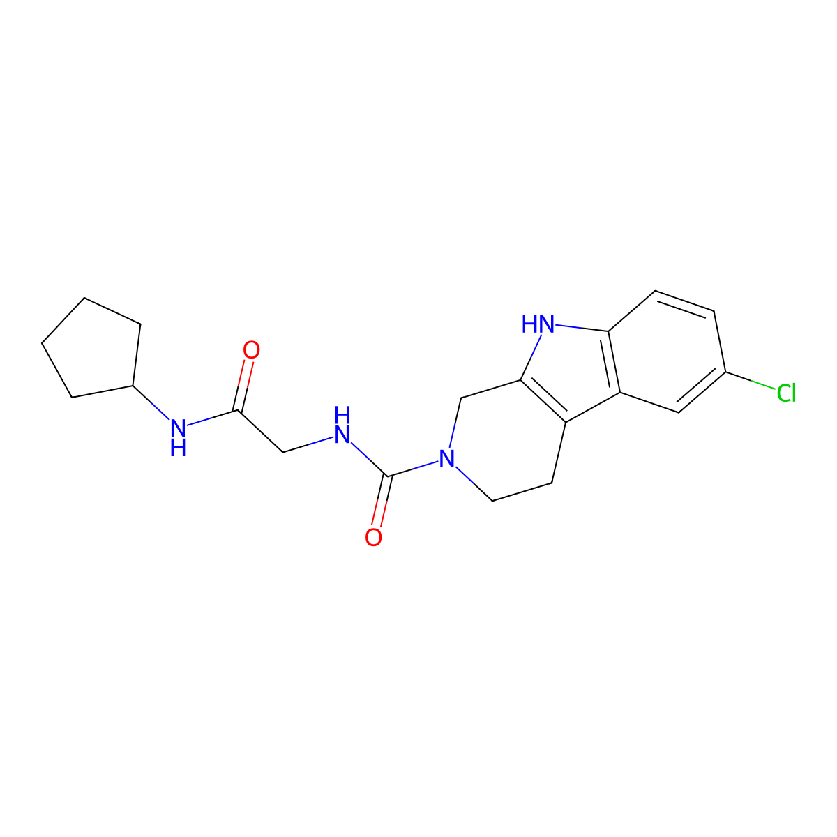 6-chloro-N-[2-(cyclopentylamino)-2-oxoethyl]-1,3,4,9-tetrahydro-2H-beta-carboline-2-carboxamide molecular structure, CAS 1010913-44-6