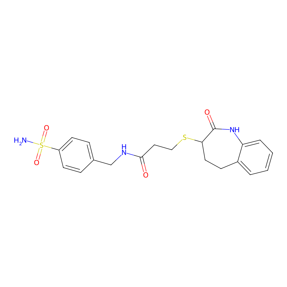 3-[(2-hydroxy-4,5-dihydro-3H-1-benzazepin-3-yl)sulfanyl]-N-(4-sulfamoylbenzyl)propanamide molecular structure, CAS 1010913-53-7