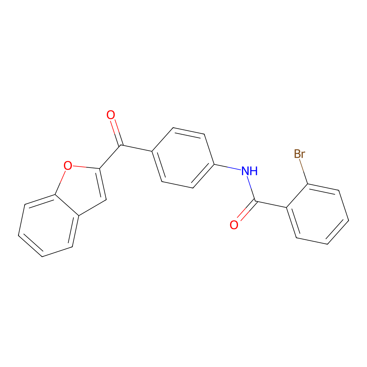 N-[4-(1-benzofuran-2-ylcarbonyl)phenyl]-2-bromobenzamide molecular structure, CAS 1010913-73-1