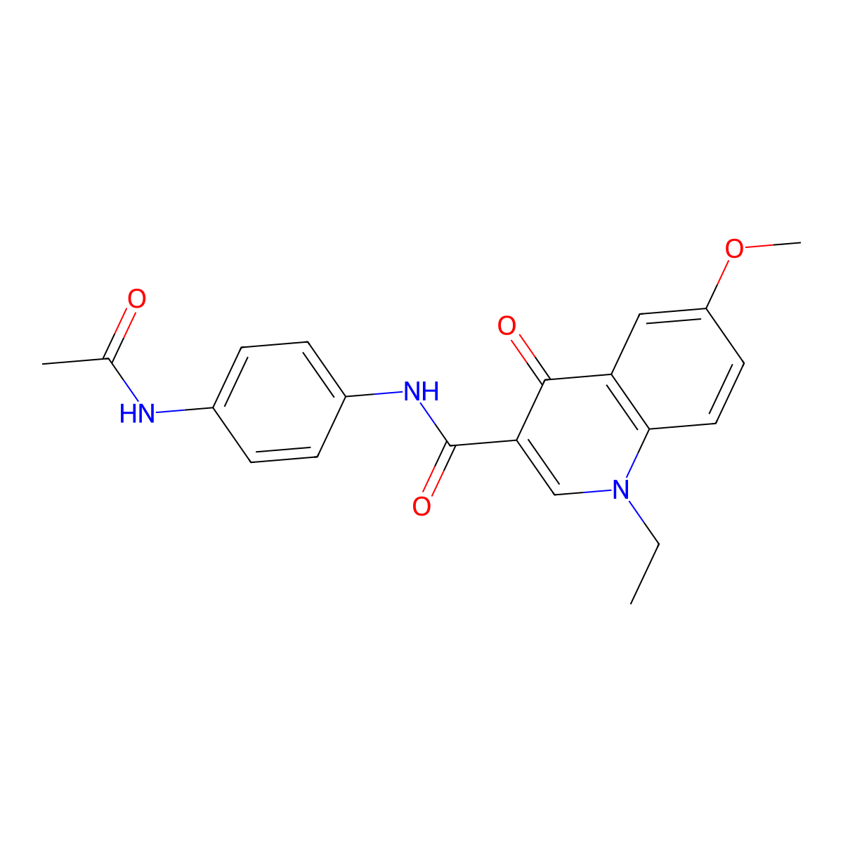 N-[4-(acetylamino)phenyl]-1-ethyl-6-methoxy-4-oxo-1,4-dihydroquinoline-3-carboxamide molecular structure, CAS 1010913-78-6