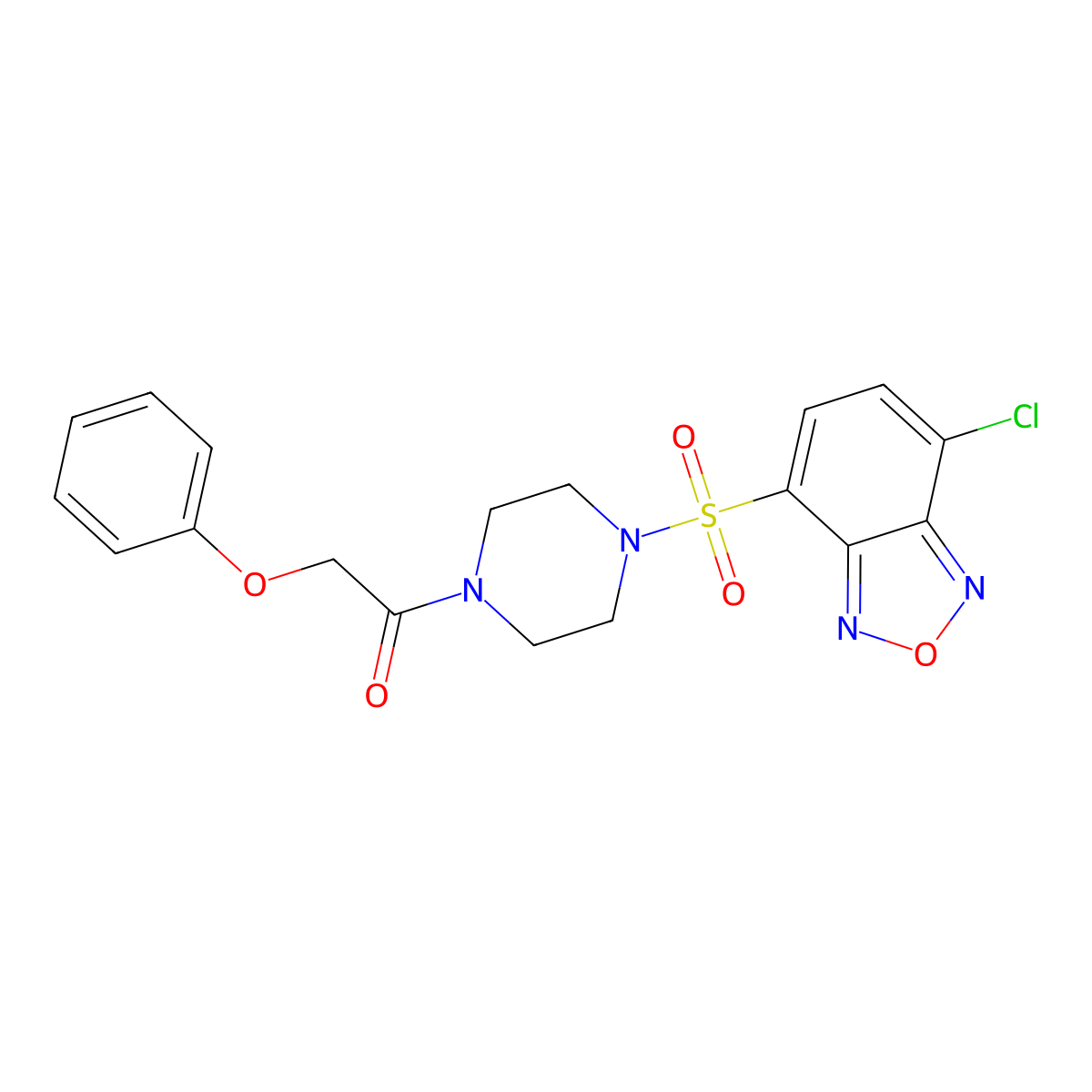 1-{4-[(7-Chloro-2,1,3-benzoxadiazol-4-yl)sulfonyl]piperazin-1-yl}-2-phenoxyethanone molecular structure, CAS 1010913-82-2