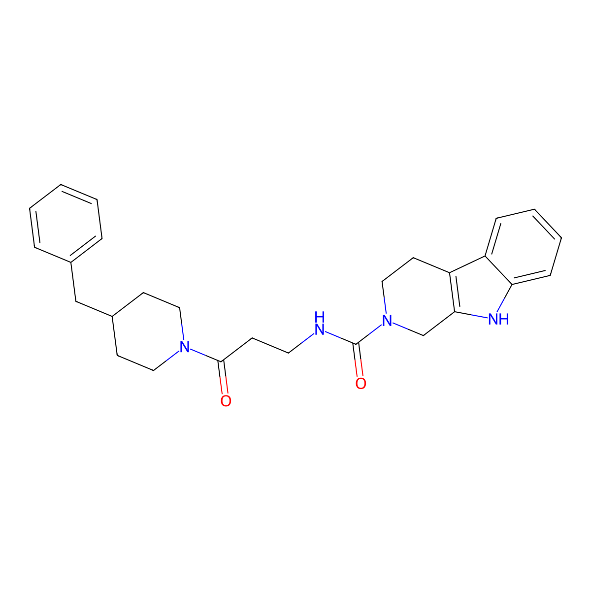 N-[3-(4-benzylpiperidin-1-yl)-3-oxopropyl]-1,3,4,9-tetrahydro-2H-beta-carboline-2-carboxamide molecular structure, CAS 1010913-86-6