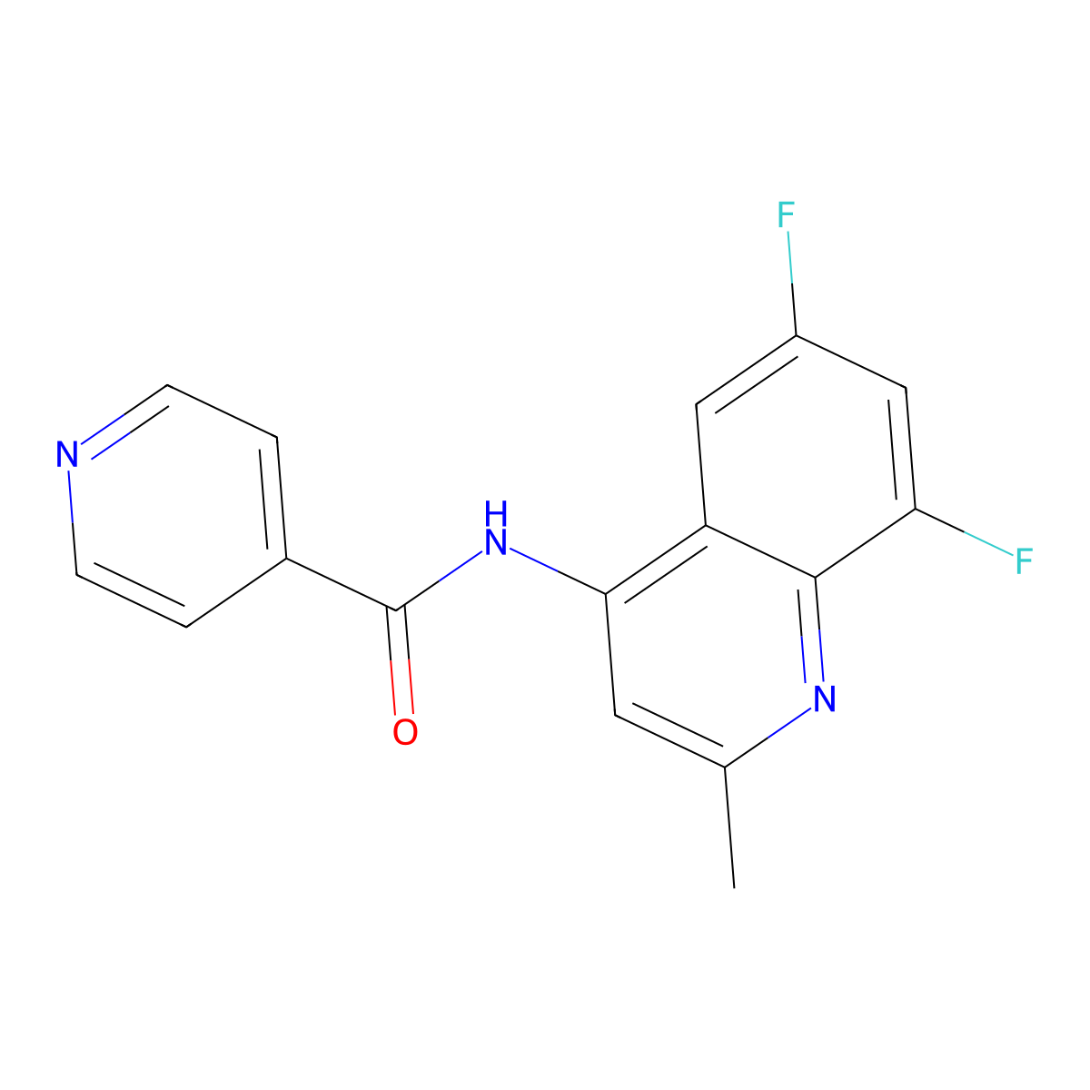 N-(6,8-difluoro-2-methylquinolin-4-yl)pyridine-4-carboxamide molecular structure, CAS 1010913-90-2