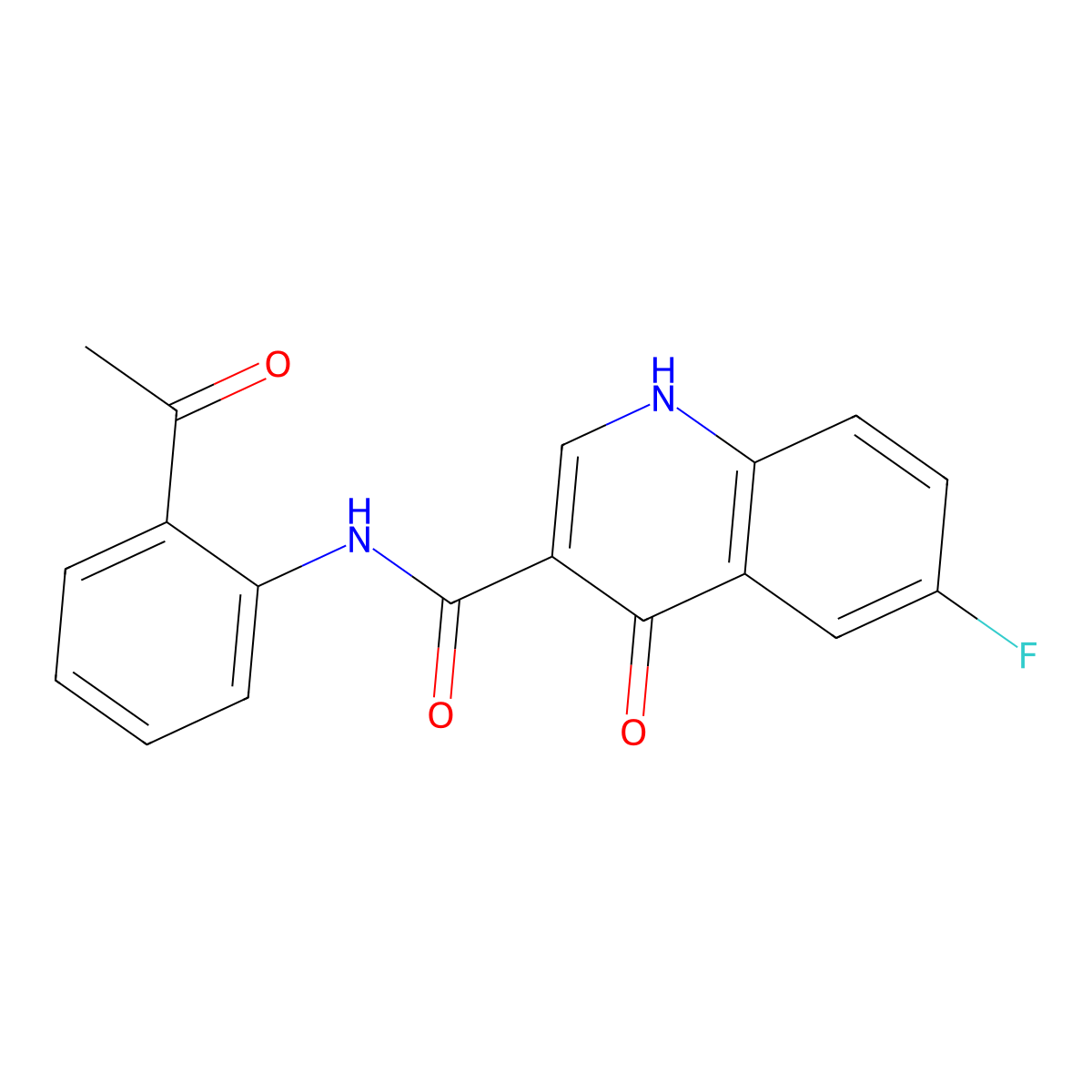 N-(2-acetylphenyl)-6-fluoro-4-hydroxyquinoline-3-carboxamide molecular structure, CAS 1010914-19-8