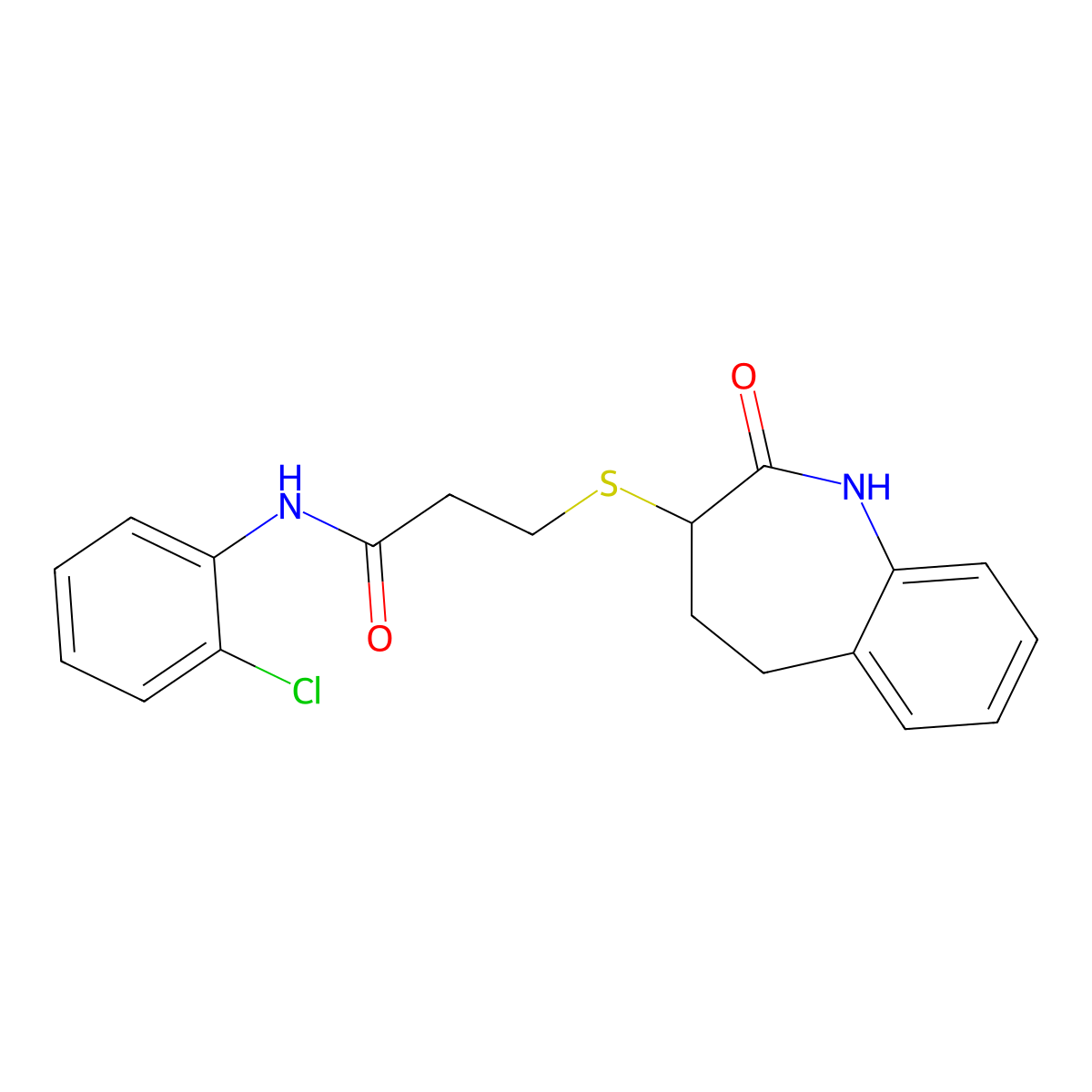 N-(2-chlorophenyl)-3-[(2-hydroxy-4,5-dihydro-3H-1-benzazepin-3-yl)sulfanyl]propanamide molecular structure, CAS 1010914-50-7