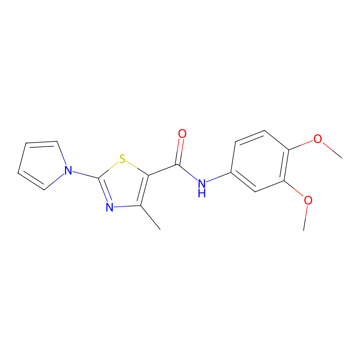 N-(3,4-dimethoxyphenyl)-4-methyl-2-(1H-pyrrol-1-yl)-1,3-thiazole-5-carboxamide molecular structure, CAS 1010914-51-8