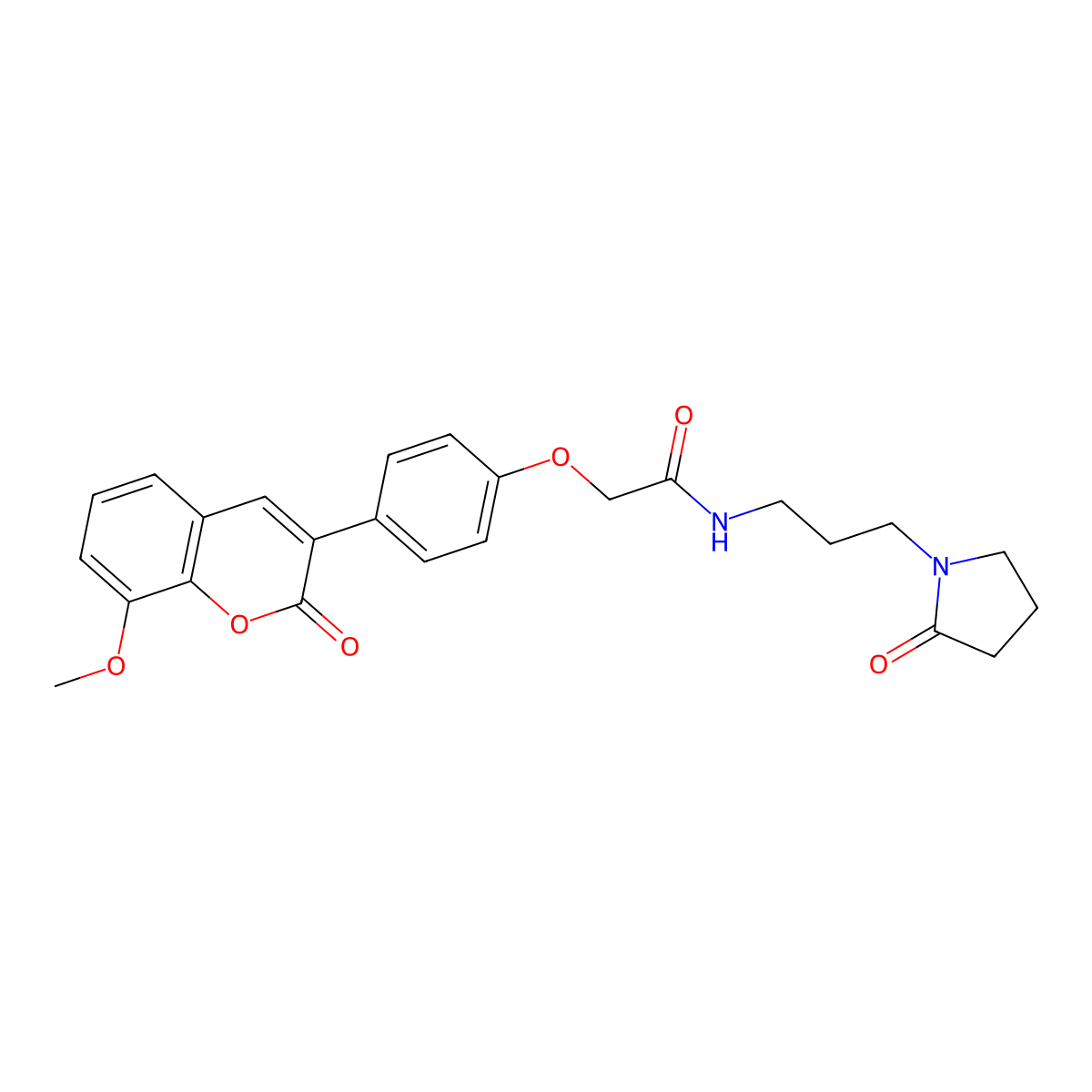 2-[4-(8-methoxy-2-oxo-2H-chromen-3-yl)phenoxy]-N-[3-(2-oxo-1-pyrrolidinyl)propyl]acetamide molecular structure, CAS 1010914-64-3
