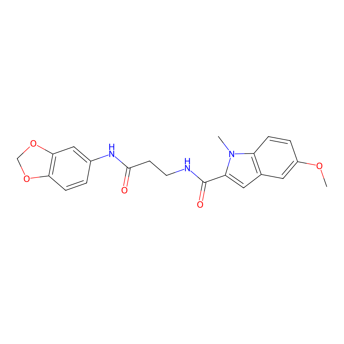 N-[3-(1,3-benzodioxol-5-ylamino)-3-oxopropyl]-5-methoxy-1-methyl-1H-indole-2-carboxamide molecular structure, CAS 1010914-66-5
