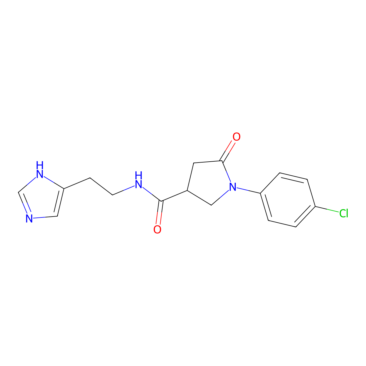 1-(4-chlorophenyl)-N-[2-(1H-imidazol-4-yl)ethyl]-5-oxopyrrolidine-3-carboxamide molecular structure, CAS 1010914-89-2