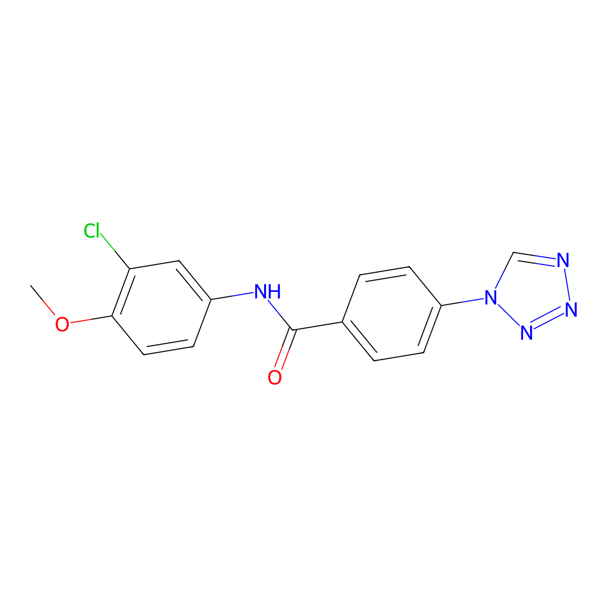 N-(3-chloro-4-methoxyphenyl)-4-(1H-tetrazol-1-yl)benzamide molecular structure, CAS 1010914-98-3