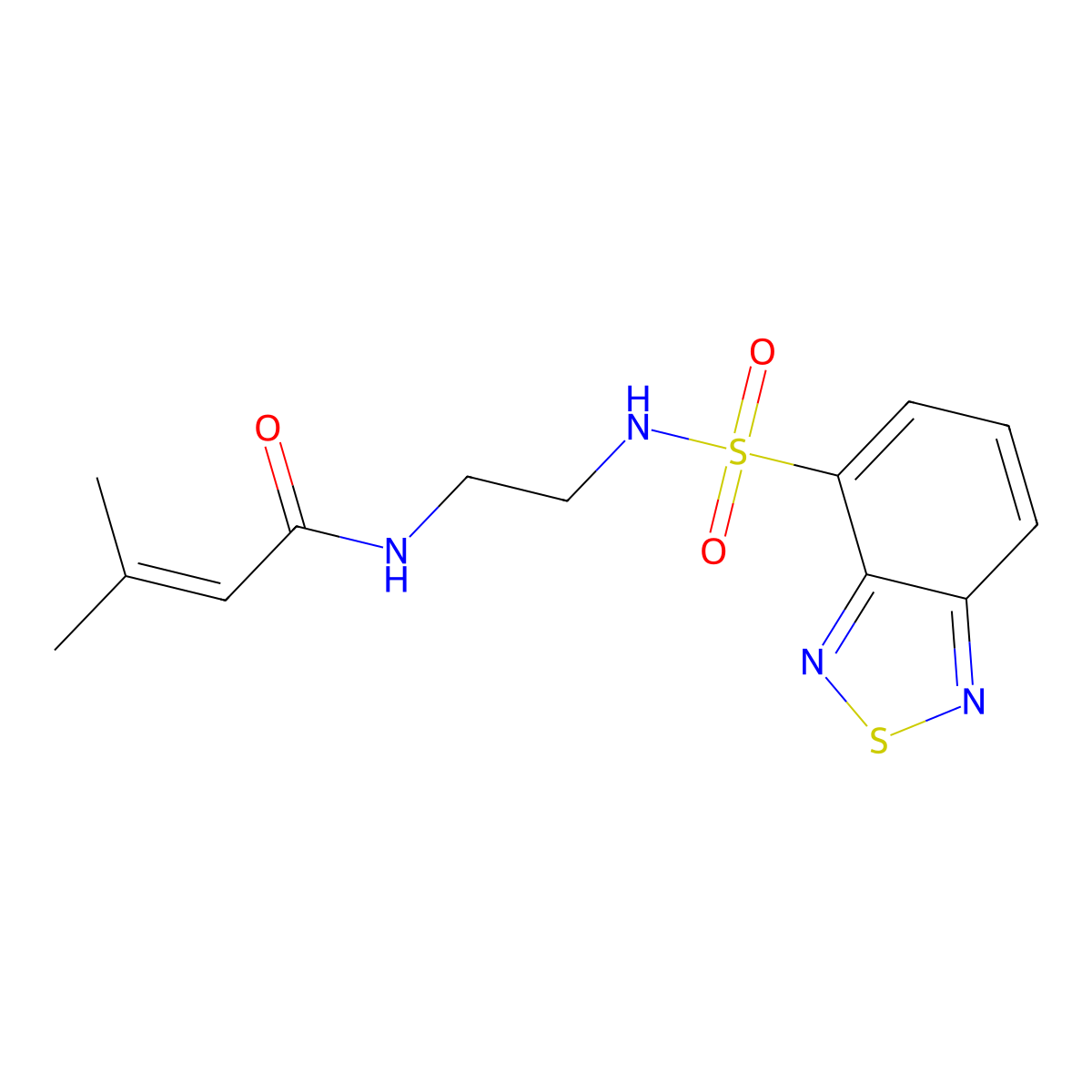N-{2-[(2,1,3-benzothiadiazol-4-ylsulfonyl)amino]ethyl}-3-methylbut-2-enamide molecular structure, CAS 1010915-03-3