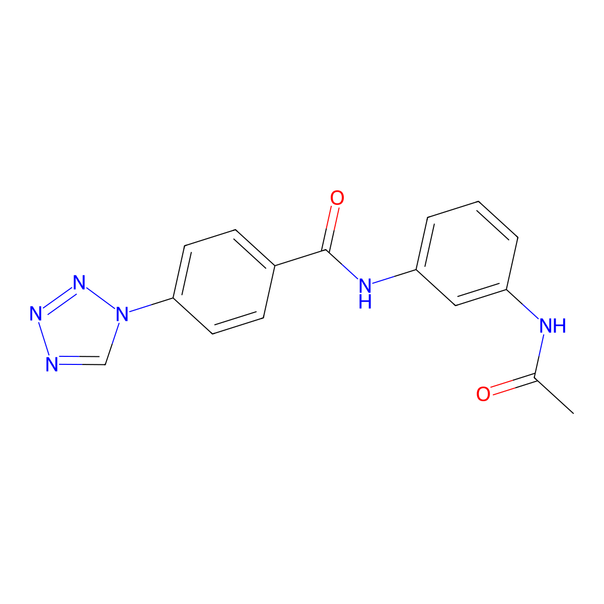 N-[3-(acetylamino)phenyl]-4-(1H-tetrazol-1-yl)benzamide molecular structure, CAS 1010915-17-9