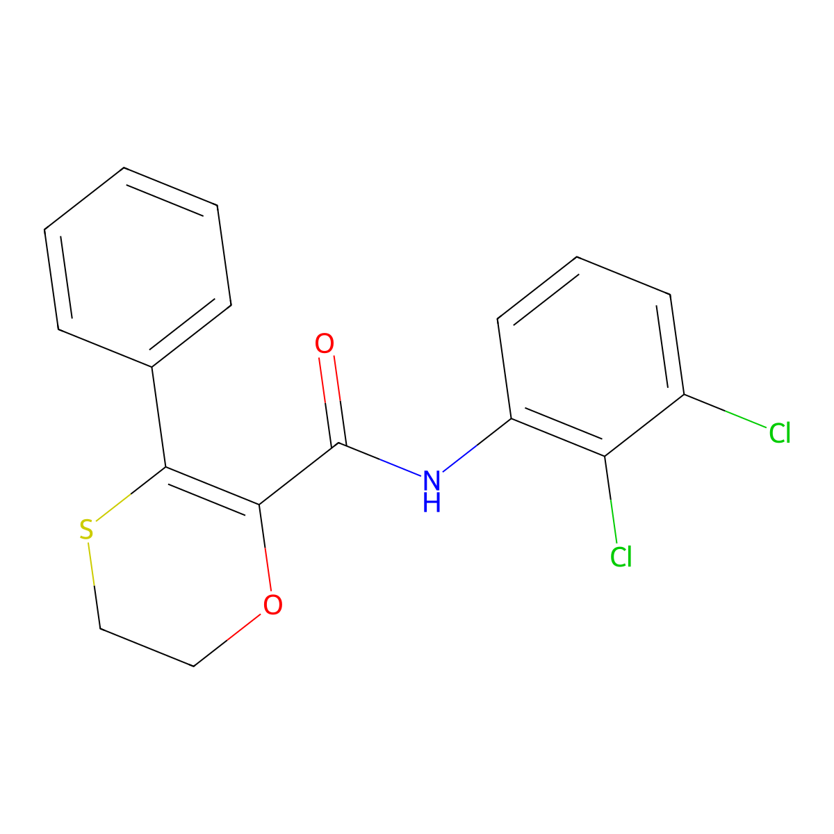 N-(2,3-dichlorophenyl)-3-phenyl-5,6-dihydro-1,4-oxathiine-2-carboxamide molecular structure, CAS 1010915-18-0
