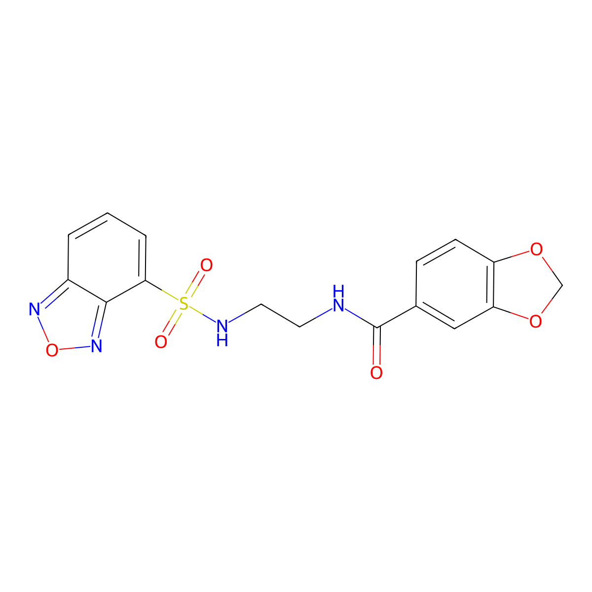 N-{2-[(2,1,3-benzoxadiazol-4-ylsulfonyl)amino]ethyl}-1,3-benzodioxole-5-carboxamide molecular structure, CAS 1010915-27-1
