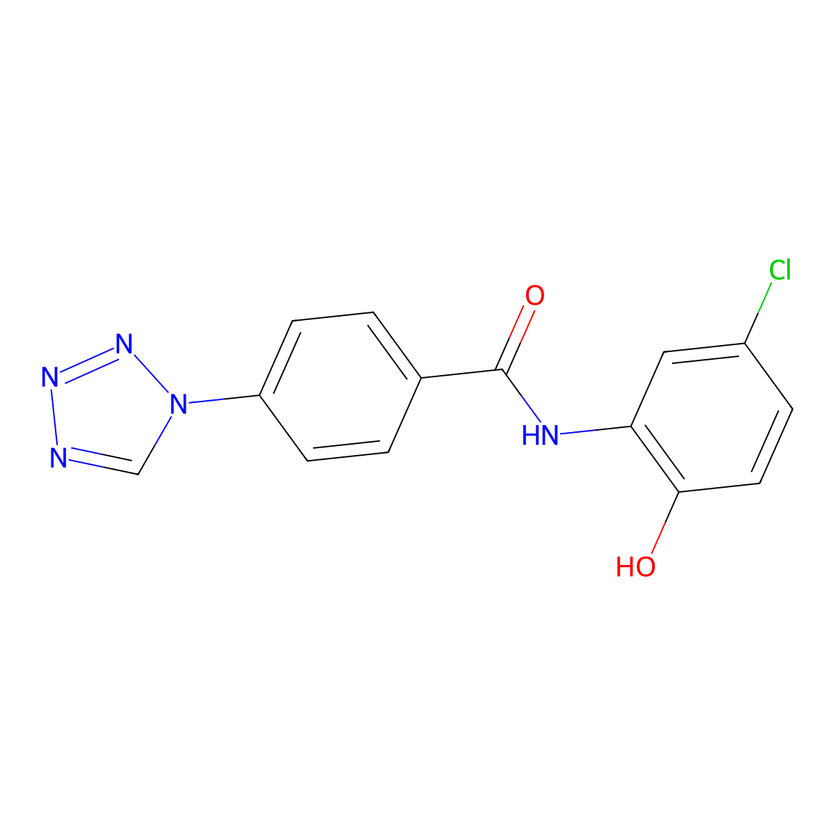 N-(5-chloro-2-hydroxyphenyl)-4-(1H-tetrazol-1-yl)benzamide molecular structure, CAS 1010915-34-0