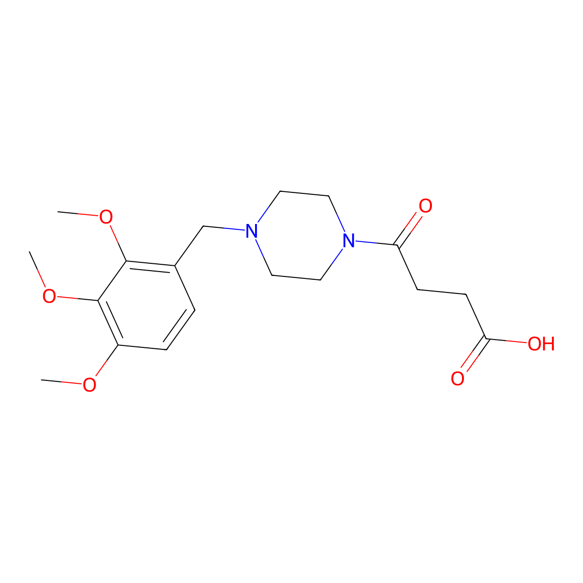 4-Oxo-4-(4-(2,3,4-trimethoxybenzyl)piperazin-1-yl)butanoic acid molecular structure, CAS 1010915-59-9