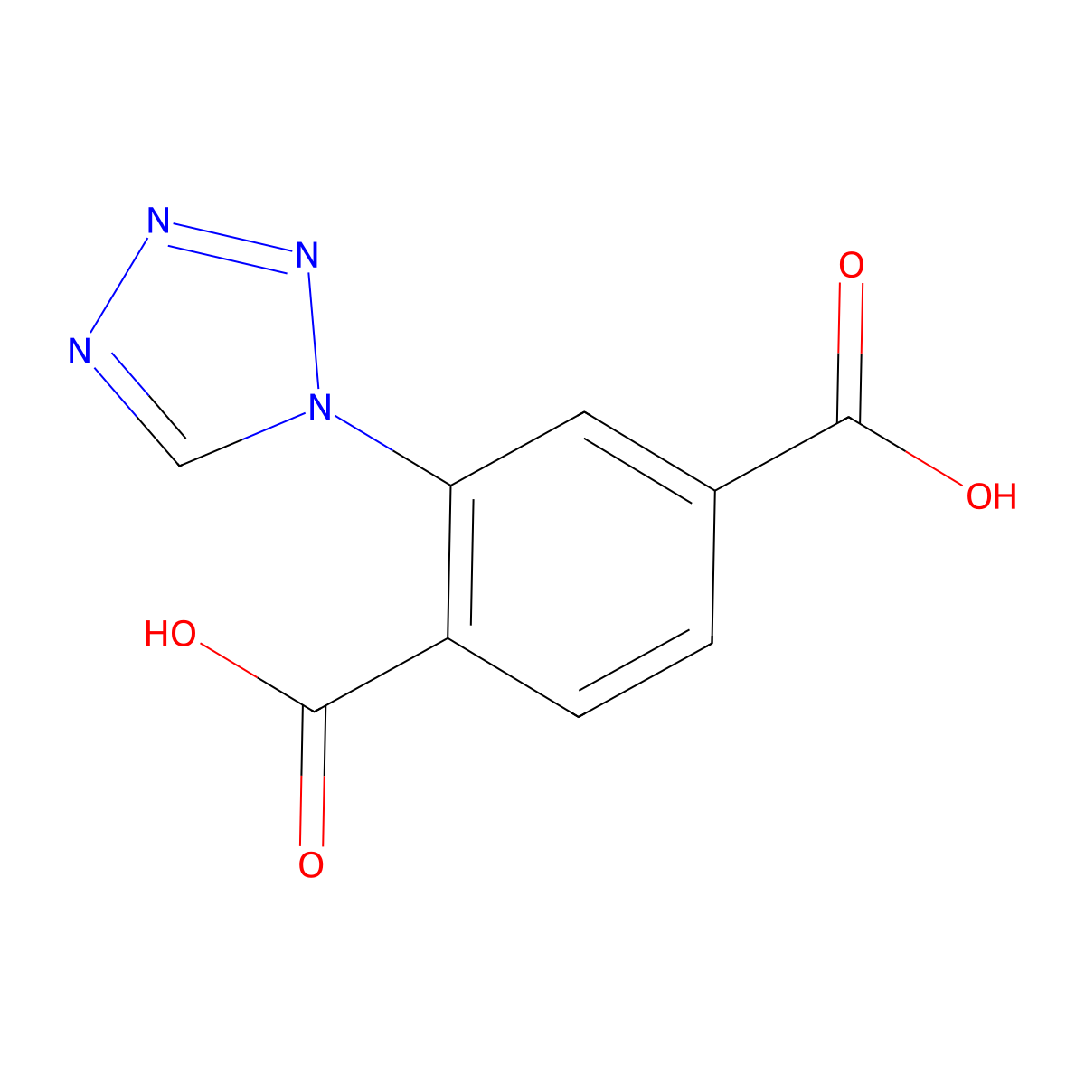 2-(1H-tetrazol-1-yl)terephthalic acid molecular structure, CAS 1010915-67-9