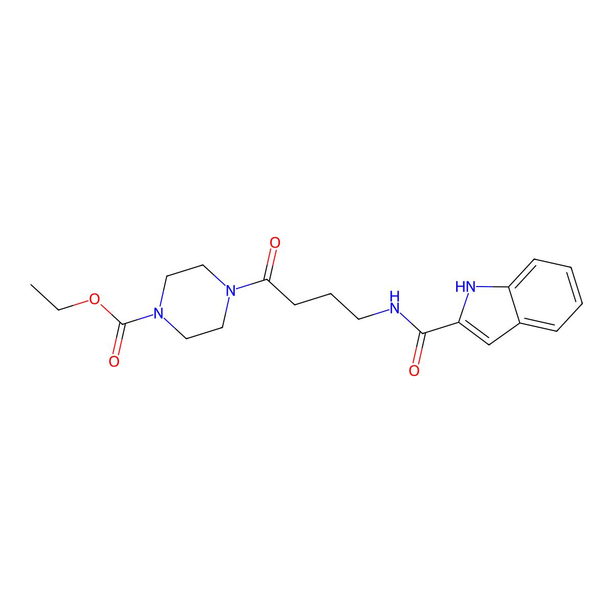 ethyl 4-{4-[(1H-indol-2-ylcarbonyl)amino]butanoyl}piperazine-1-carboxylate molecular structure, CAS 1010915-73-7