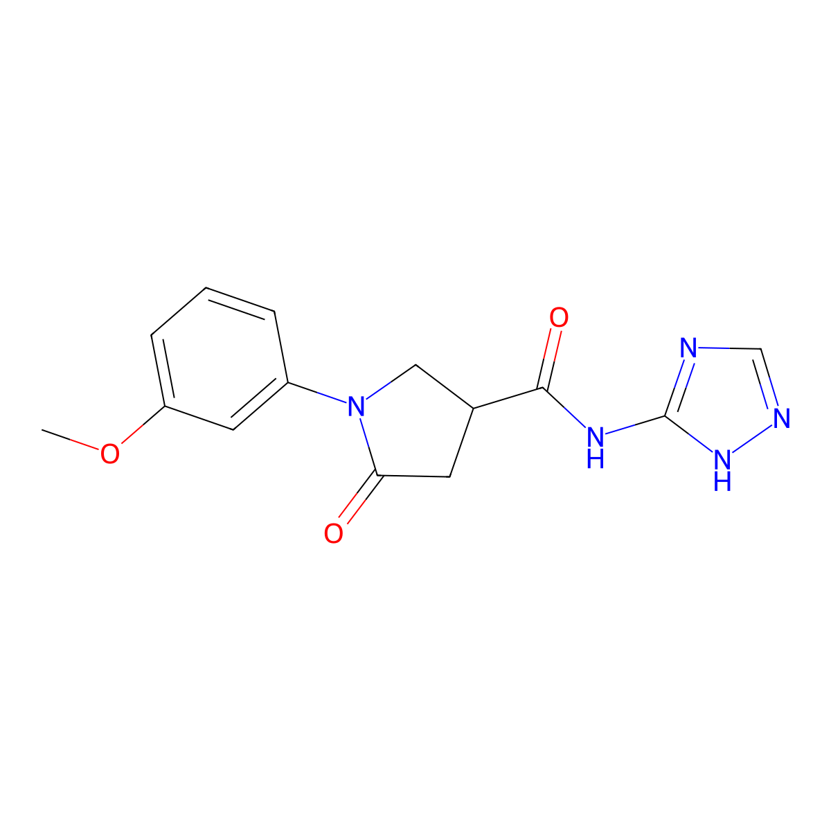 1-(3-methoxyphenyl)-5-oxo-N-(1H-1,2,4-triazol-3-yl)pyrrolidine-3-carboxamide molecular structure, CAS 1010915-88-4