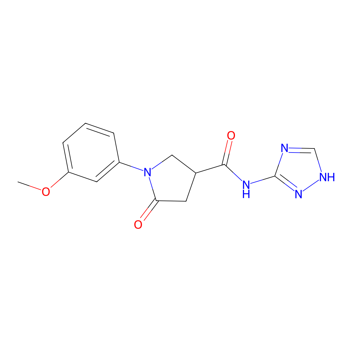 1-(3-methoxyphenyl)-5-oxo-N-(1H-1,2,4-triazol-3-yl)pyrrolidine-3-carboxamide molecular structure, CAS 1010915-88-4