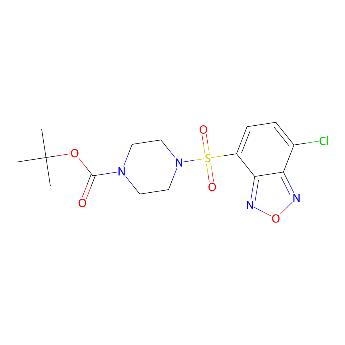 Tert-butyl 4-[(7-chloro-2,1,3-benzoxadiazol-4-yl)sulfonyl]piperazine-1-carboxylate molecular structure, CAS 1010916-13-8