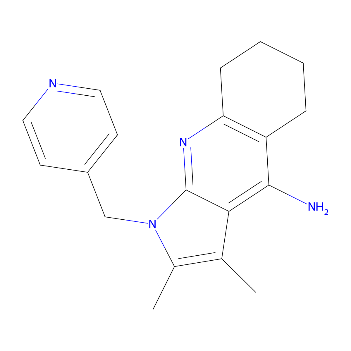 2,3-dimethyl-1-(pyridin-4-ylmethyl)-5,6,7,8-tetrahydro-1H-pyrrolo[2,3-b]quinolin-4-amine molecular structure, CAS 1010916-53-6