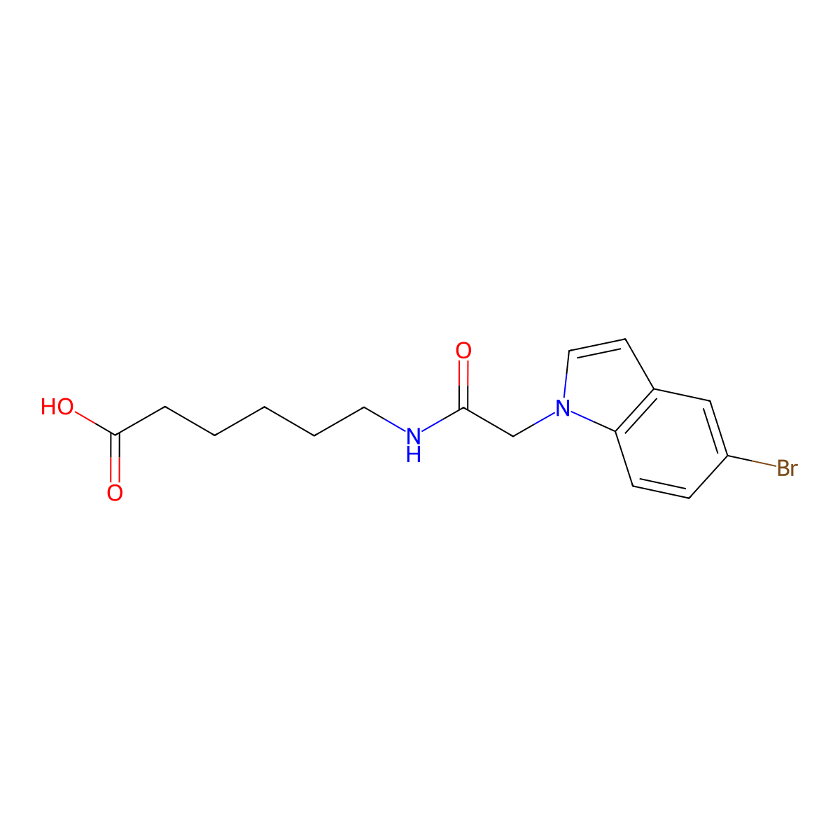 6-{[(5-bromo-1H-indol-1-yl)acetyl]amino}hexanoic acid molecular structure, CAS 1010916-55-8