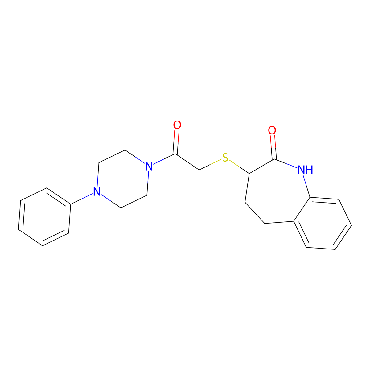 2-[(2-hydroxy-4,5-dihydro-3H-1-benzazepin-3-yl)sulfanyl]-1-(4-phenylpiperazin-1-yl)ethanone molecular structure, CAS 1010916-63-8