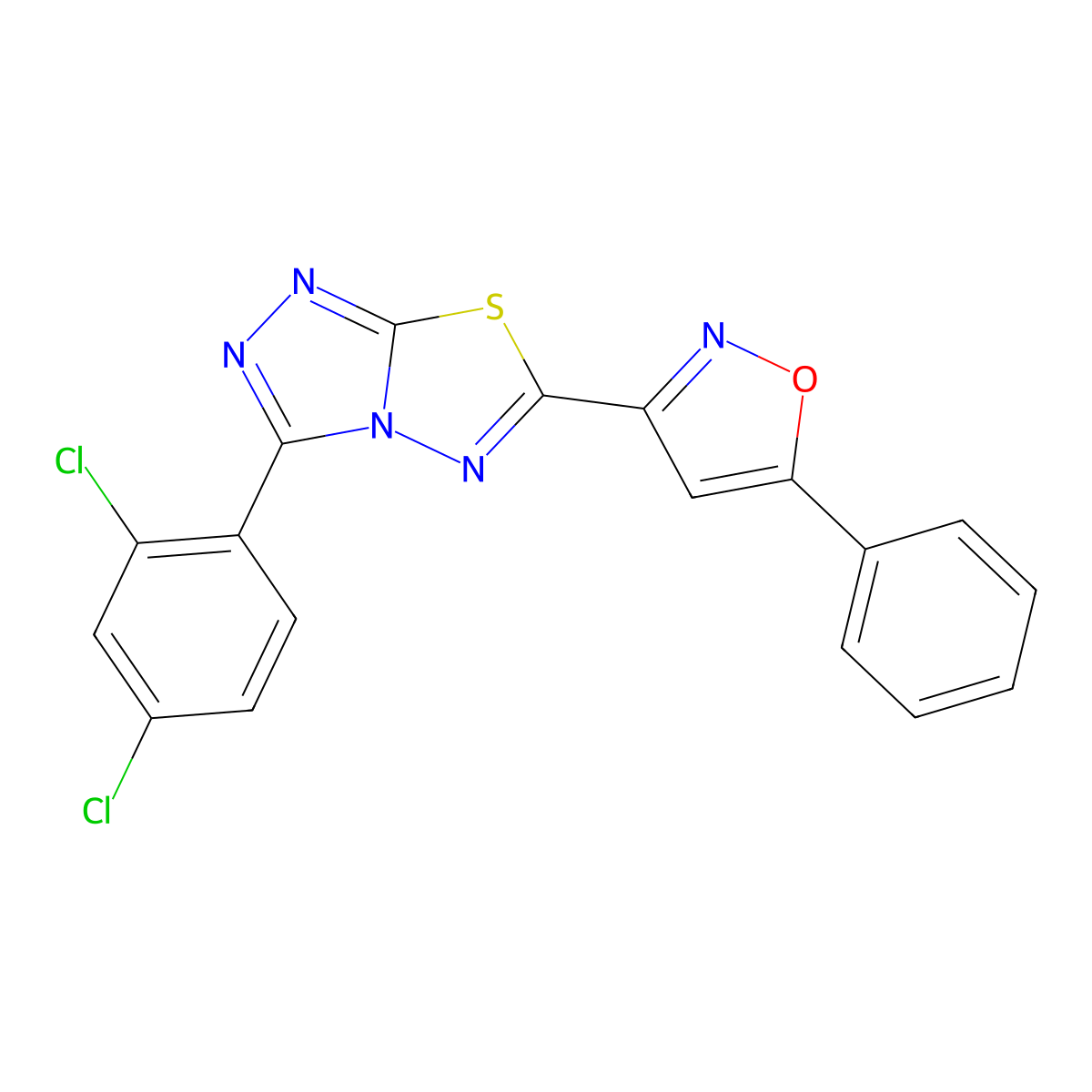 C18H9Cl2N5OS molecular structure, CAS 1010916-79-6
