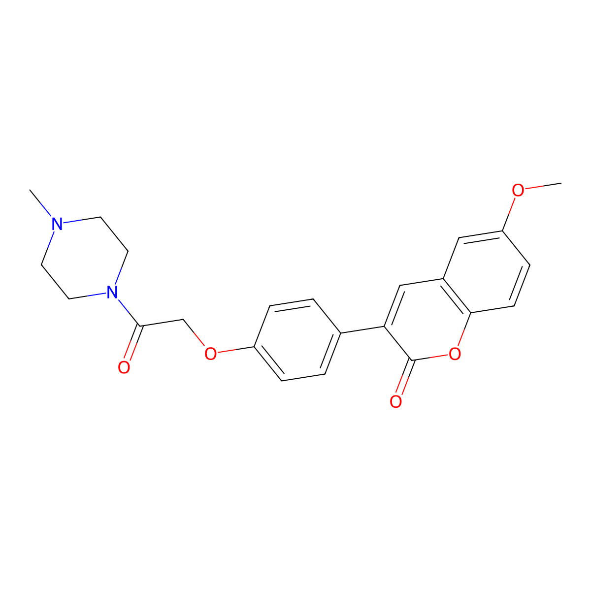 6-methoxy-3-{4-[2-(4-methylpiperazino)-2-oxoethoxy]phenyl}-2H-chromen-2-one molecular structure, CAS 1010916-95-6