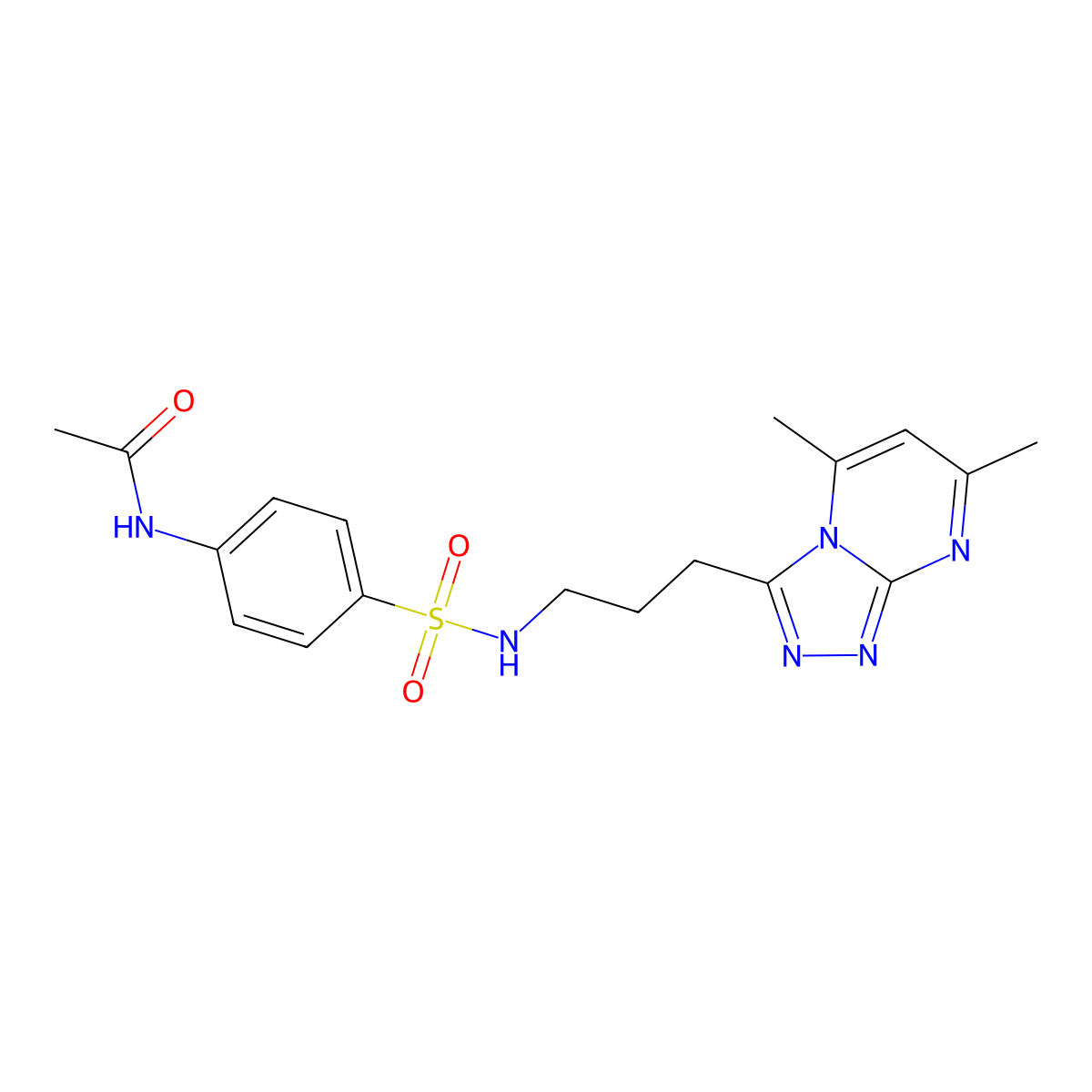N-(4-{[3-(5,7-dimethyl[1,2,4]triazolo[4,3-a]pyrimidin-3-yl)propyl]sulfamoyl}phenyl)acetamide molecular structure, CAS 1010917-06-2