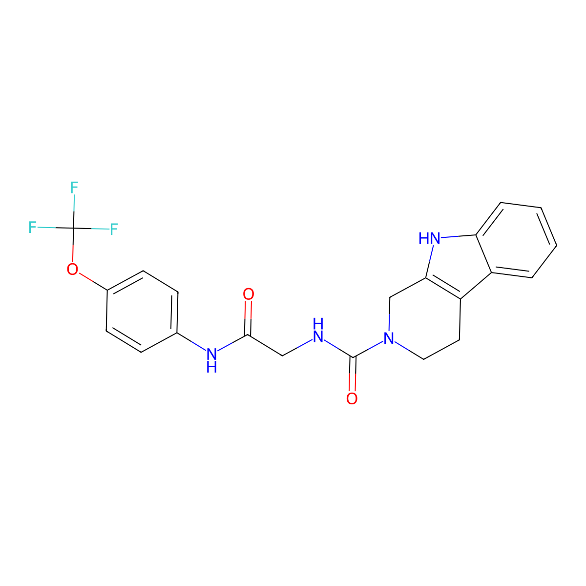 N-(2-oxo-2-{[4-(trifluoromethoxy)phenyl]amino}ethyl)-1,3,4,9-tetrahydro-2H-beta-carboline-2-carboxamide molecular structure, CAS 1010917-10-8