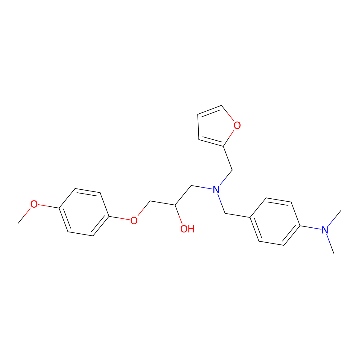 1-{[4-(Dimethylamino)benzyl](furan-2-ylmethyl)amino}-3-(4-methoxyphenoxy)propan-2-ol molecular structure, CAS 1010917-15-3
