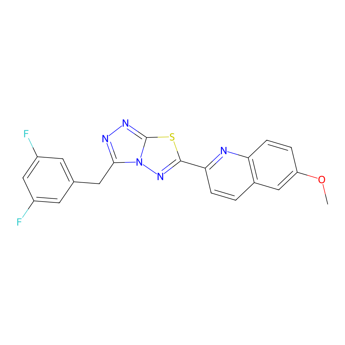 C20H13F2N5OS molecular structure, CAS 1010917-16-4