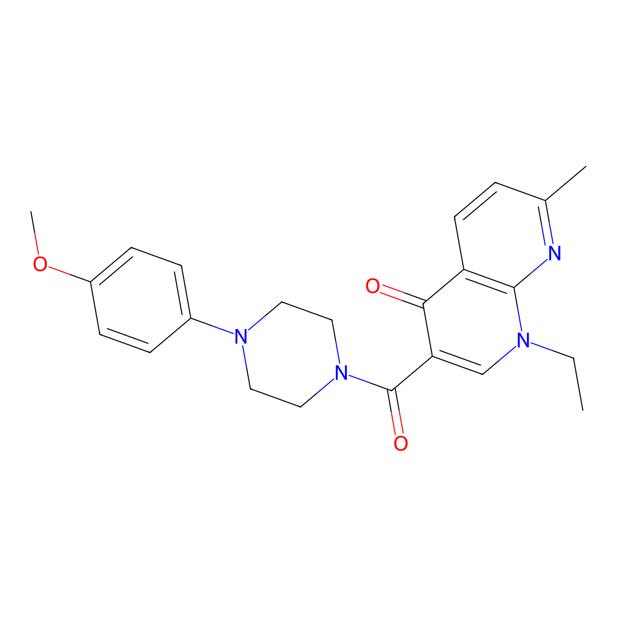 1-ethyl-3-{[4-(4-methoxyphenyl)piperazino]carbonyl}-7-methyl[1,8]naphthyridin-4(1H)-one molecular structure, CAS 1010917-46-0