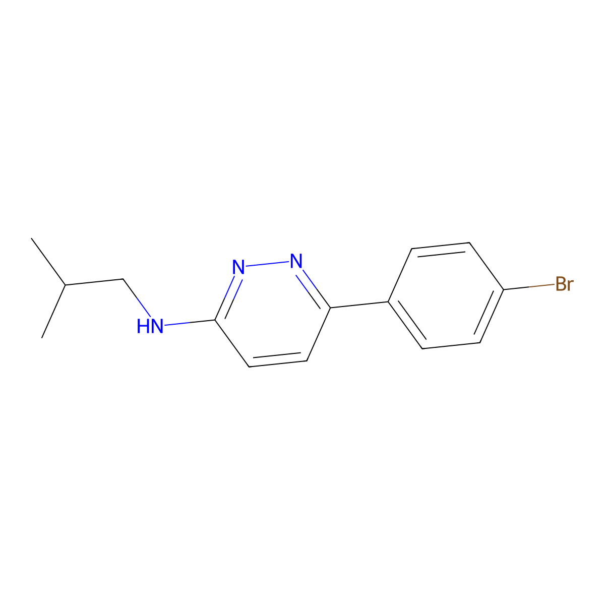 6-(4-bromophenyl)-N-(2-methylpropyl)pyridazin-3-amine molecular structure, CAS 1010917-51-7