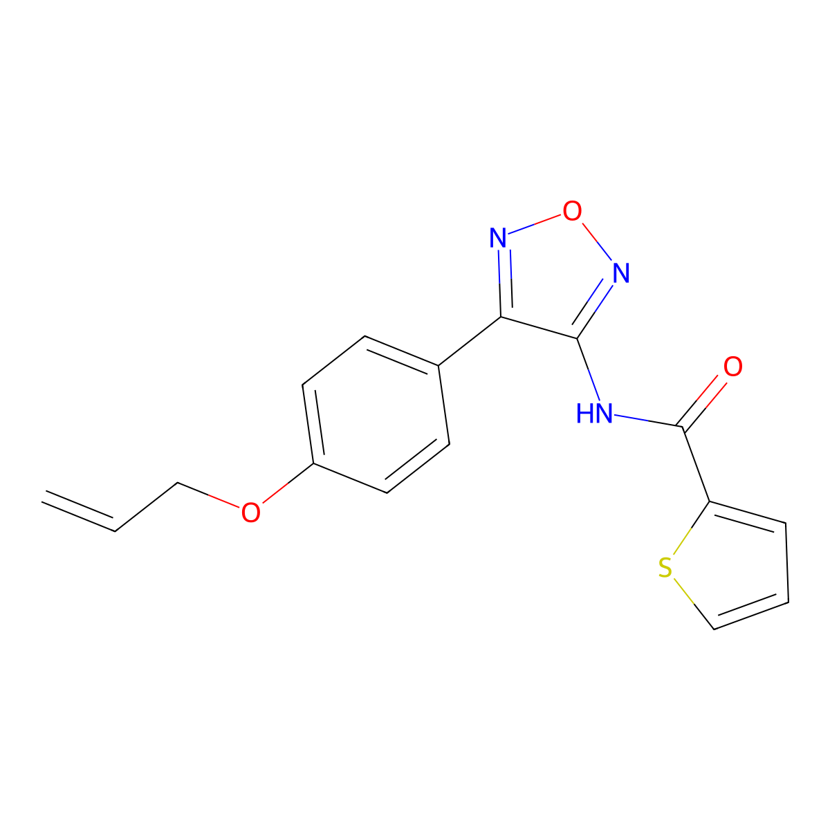 N-{4-[4-(prop-2-en-1-yloxy)phenyl]-1,2,5-oxadiazol-3-yl}thiophene-2-carboxamide molecular structure, CAS 1010917-55-1