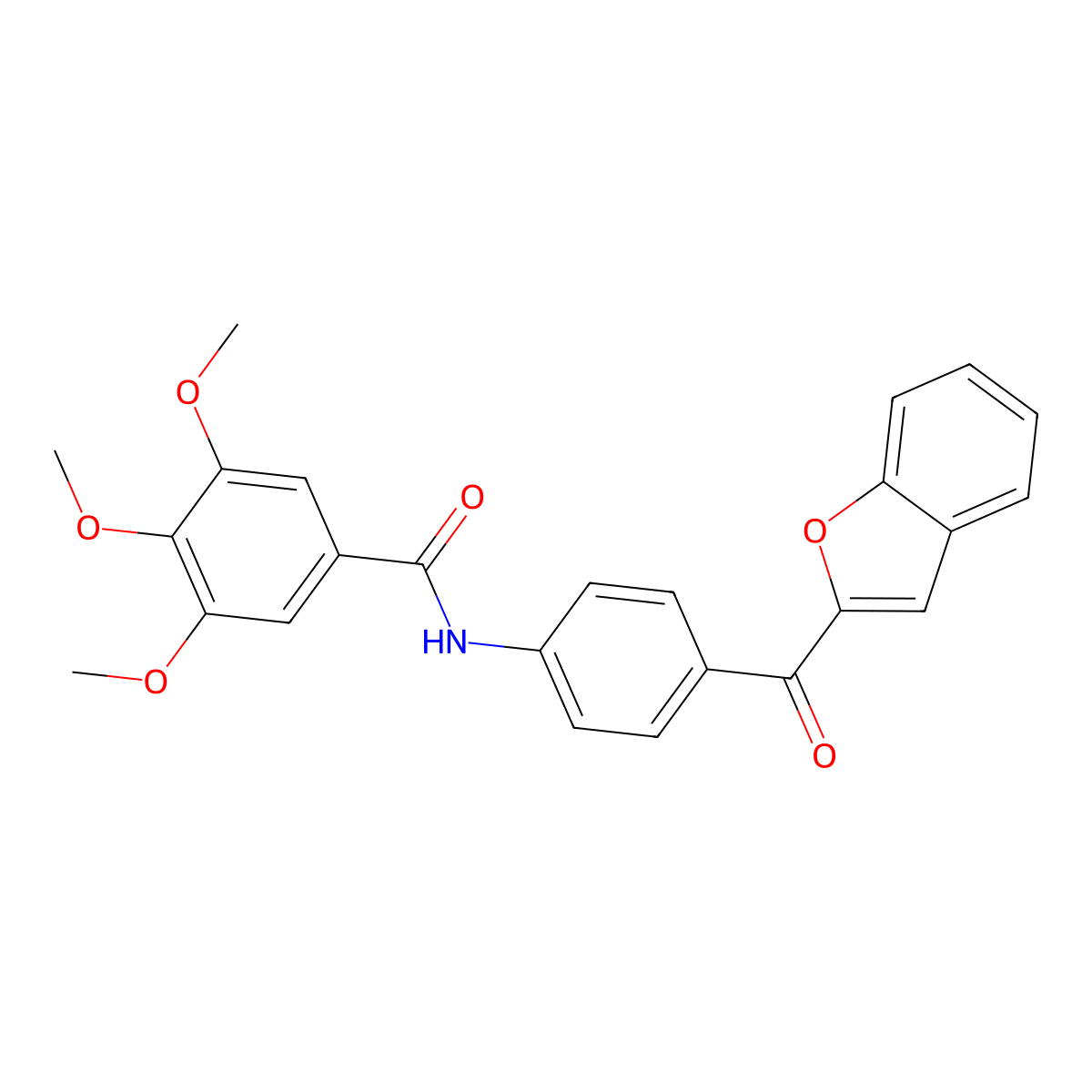 N-[4-(1-benzofuran-2-ylcarbonyl)phenyl]-3,4,5-trimethoxybenzamide molecular structure, CAS 1010917-76-6