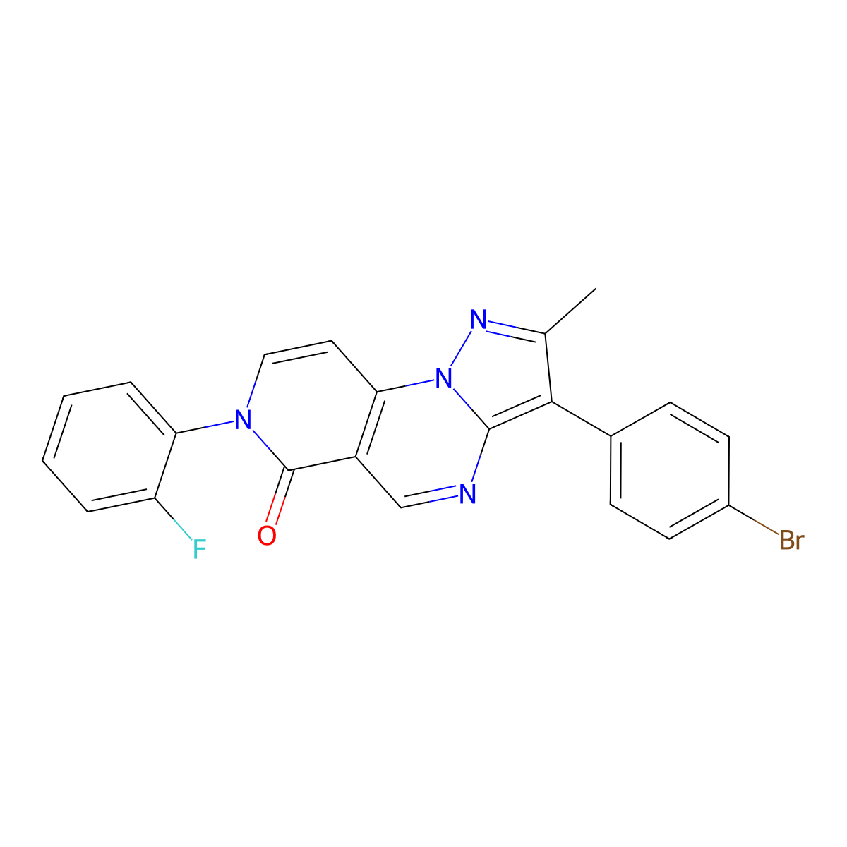 3-(4-bromophenyl)-7-(2-fluorophenyl)-2-methylpyrazolo[1,5-a]pyrido[3,4-e]pyrimidin-6(7H)-one molecular structure, CAS 1010918-15-6