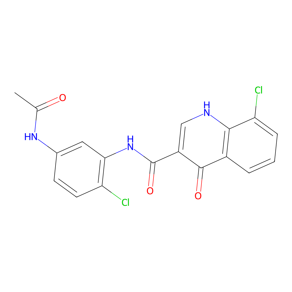 N-[5-(acetylamino)-2-chlorophenyl]-8-chloro-4-hydroxyquinoline-3-carboxamide molecular structure, CAS 1010918-17-8