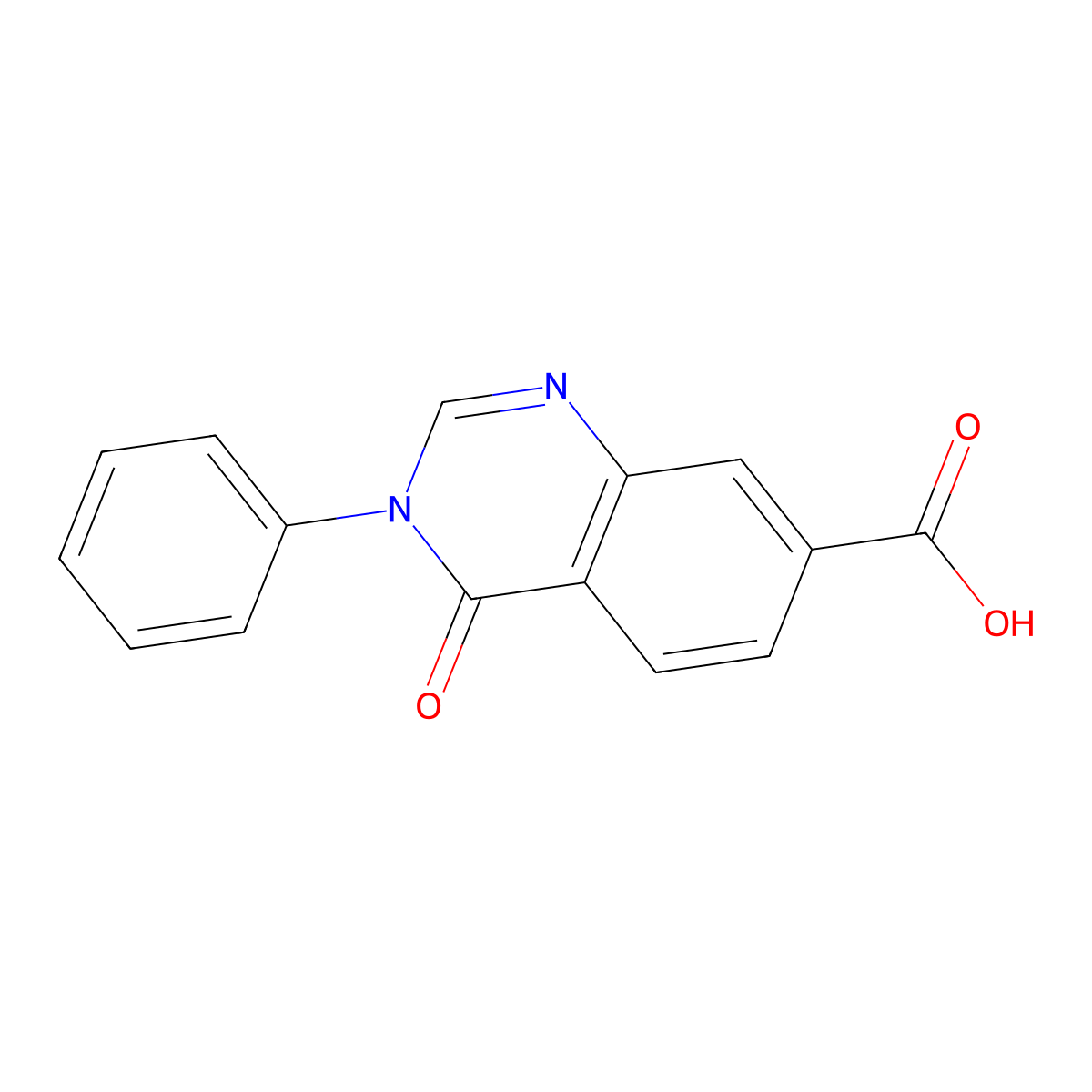 4-Oxo-3-phenyl-3,4-dihydroquinazoline-7-carboxylic acid molecular structure, CAS 1010918-28-1
